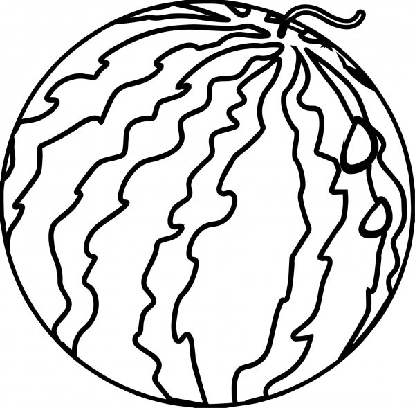 Арбуз раскраска для малышей