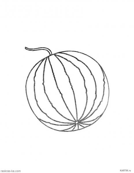 Арбуз раскраска