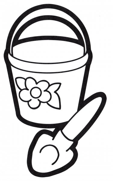 Раскраска лопатка и ведро