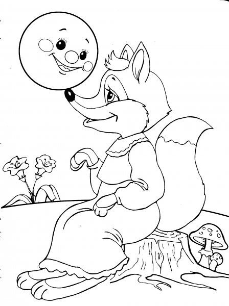 Колобок раскраска