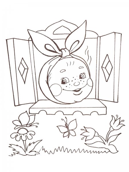 Герои сказки Колобок раскраска