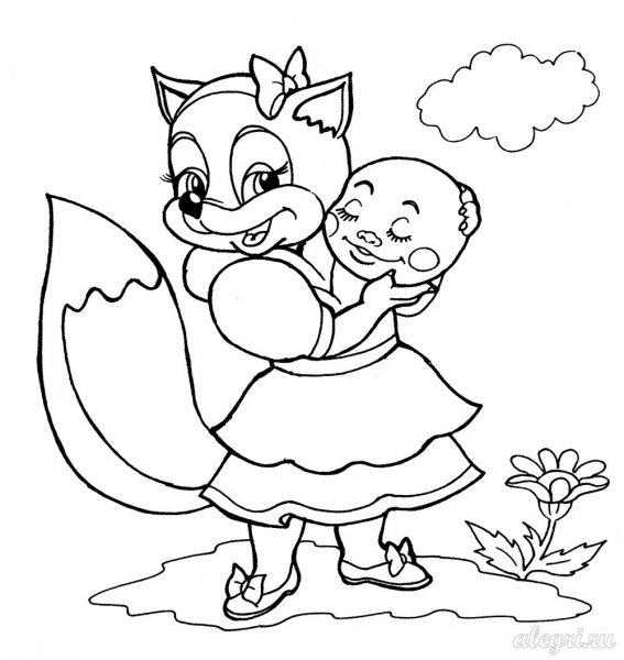 Герои сказки Колобок раскраска