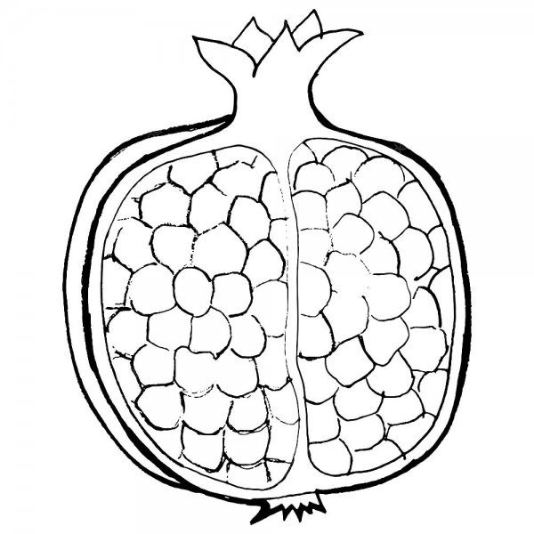 Трафарет граната фрукт