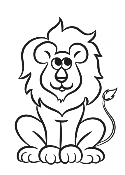 Лев трафарет для детей