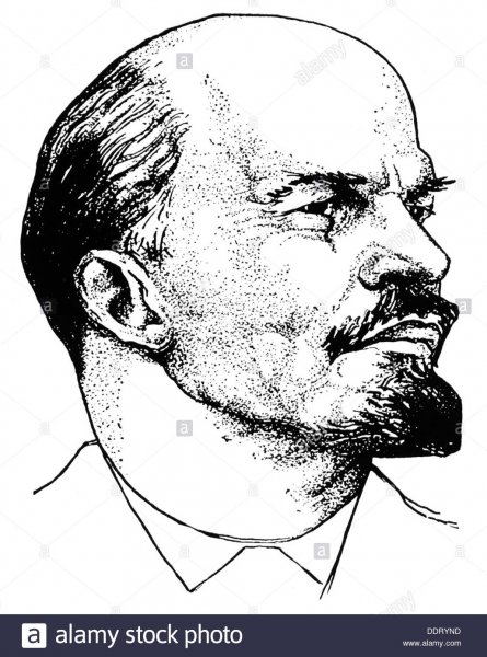 Профиль Ленина трафарет