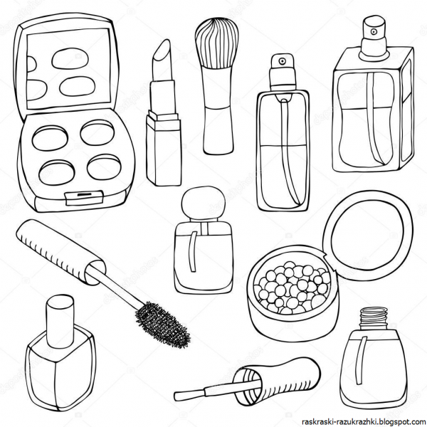 Косметика раскраска для детей
