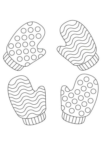 Варежки раскраска