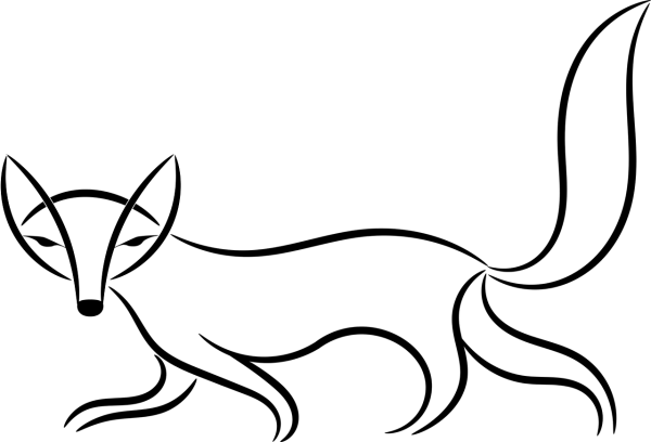 Контурный рисунок лисы
