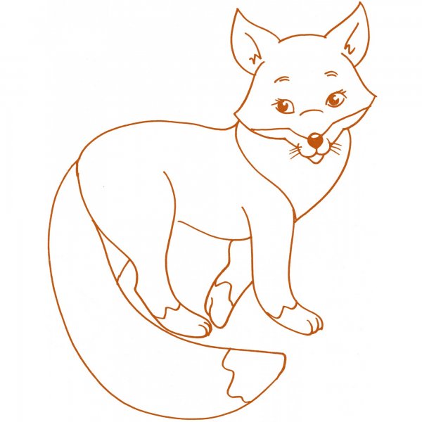 Лиса раскраска для детей