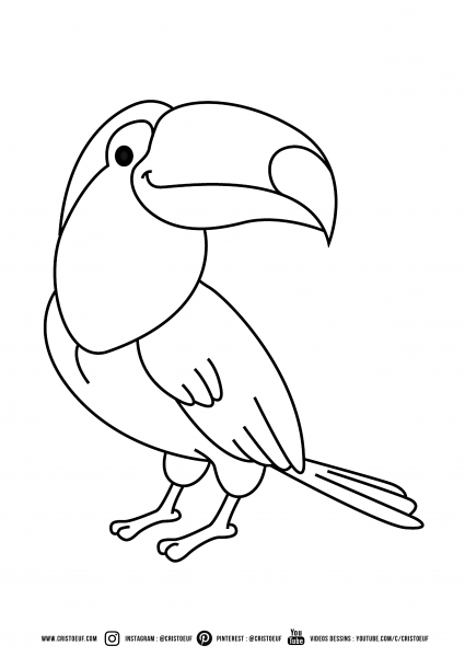 Попугай Тукан раскраска