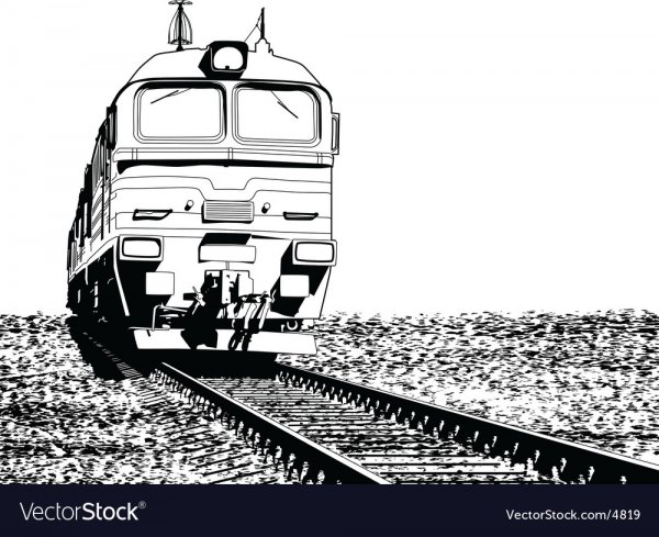 Тепловоз черно белый