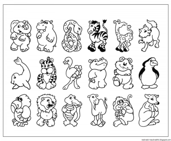 Раскраски для детей с цветным контуром