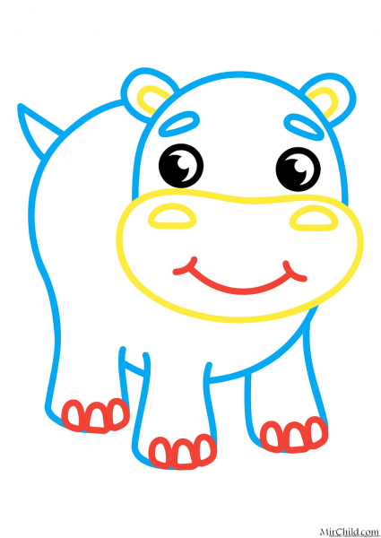 Раскраски для самых маленьких с цветным контуром