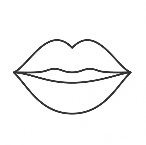 Контур губ для раскрашивания