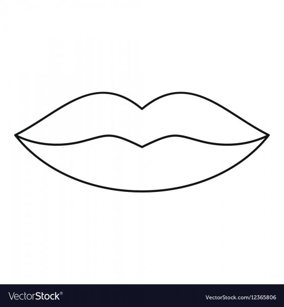 Контур губ раскраска