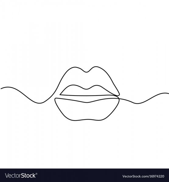 Губы контур вектор
