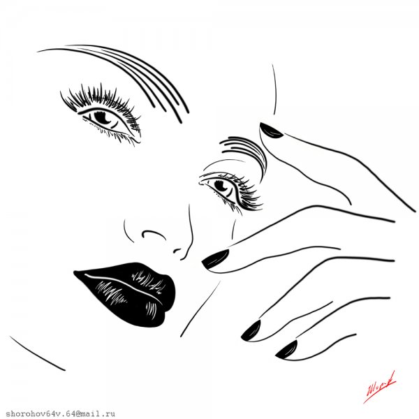 Маникюр чб рисунок