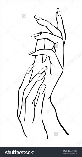 Очертания рук маникюр