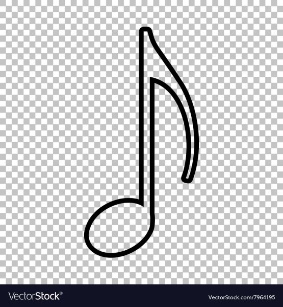 Контур Ноты на прозрачном фоне