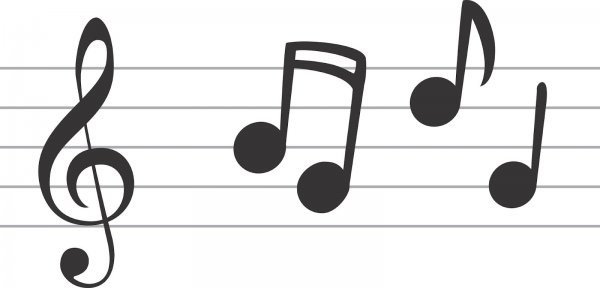 Ключ и Ноты силуэт