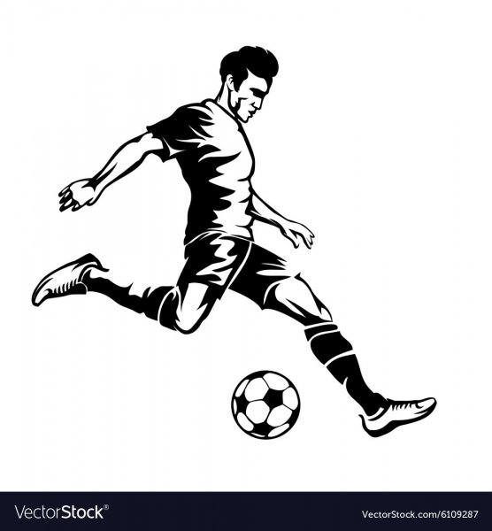 Рисунок футболиста с мячом