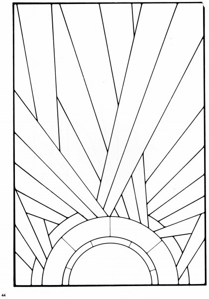 Геометрический витраж трафарет