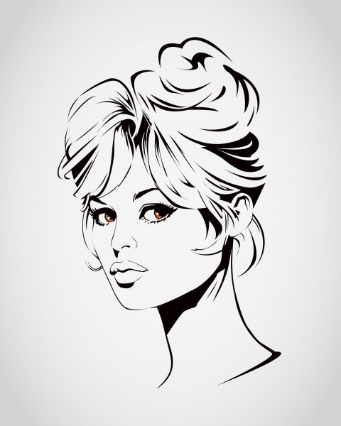 Женское лицо Графика