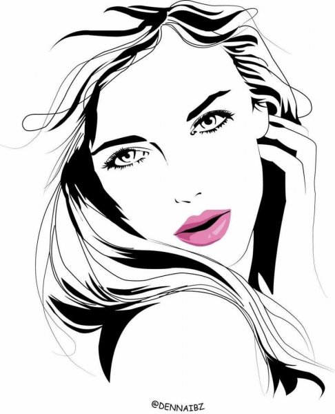 Очертания женского лица