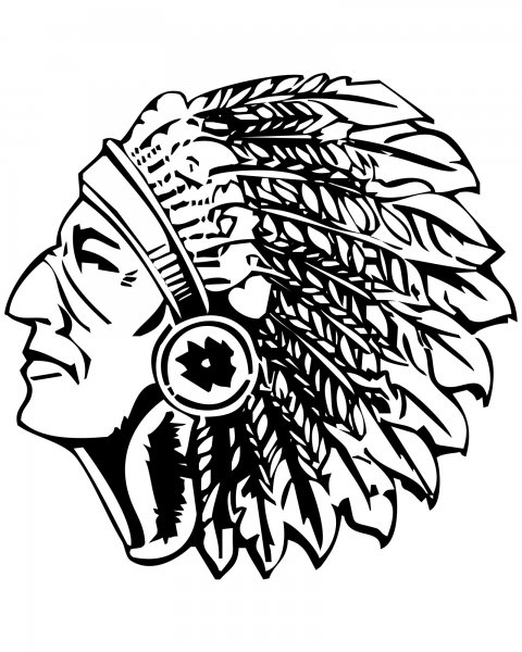 Голова индейца в профиль