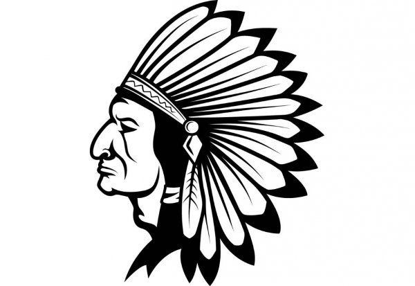 Лицо индейца в профиль