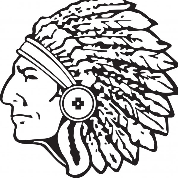 Силуэт лица индейца