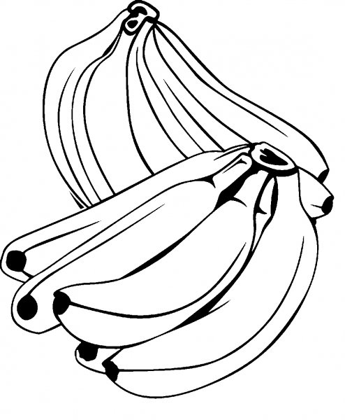 Банан раскраска для детей