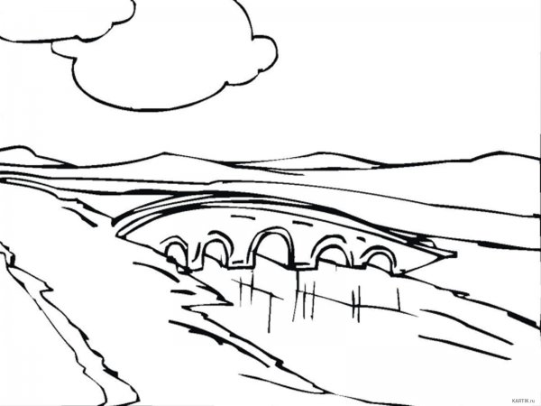 Река раскраска для детей
