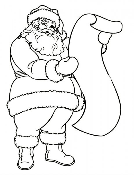 Новогодние раскраски для детей Санта Клаус