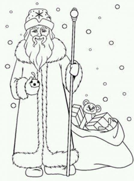 Дед Мороз контур