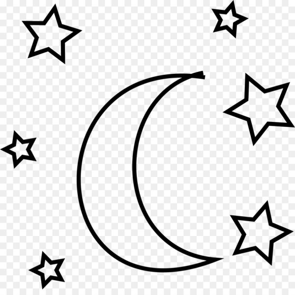 Раскраска Луна и звезды