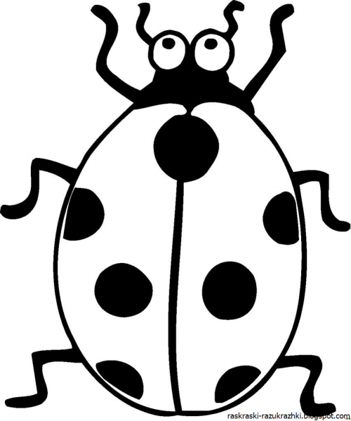 Божья коровка картинка раскраска