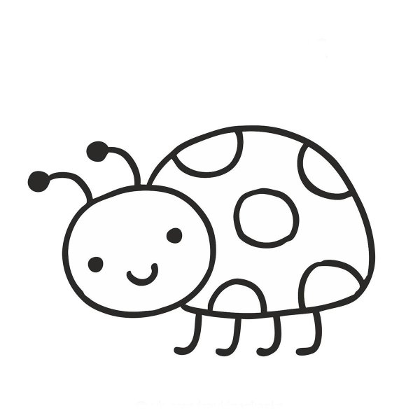 Раскраска Божья коровка для детей 2-3 лет