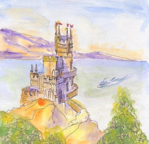 Крым Ласточкино гнездо детские рисунки