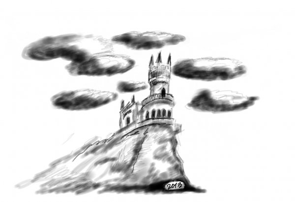 Ласточкино гнездо раскраска для детей