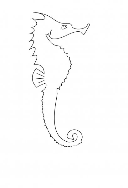 Морской конек трафарет