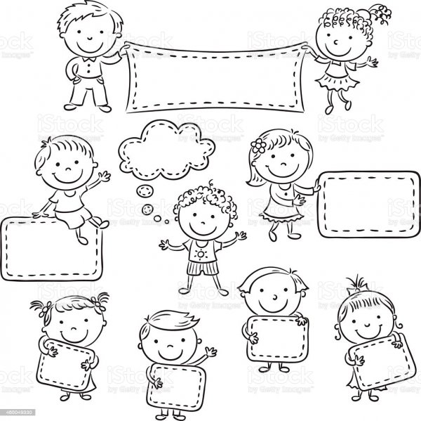 Ребенок вектор контур