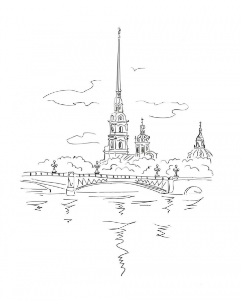 Санкт-Петербург Петропавловская крепость вектор