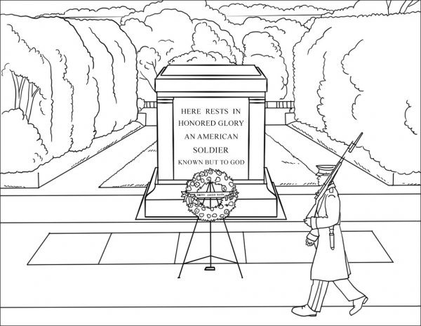 Памятник герою войны раскраска