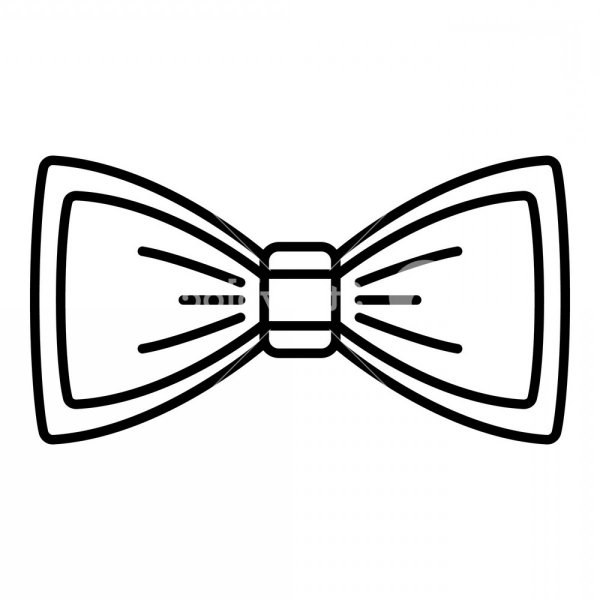 Галстук бабочка контур