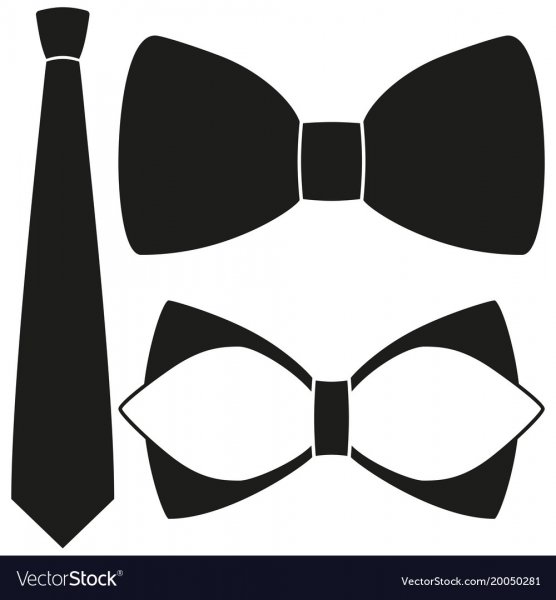 Галстук бабочка контур