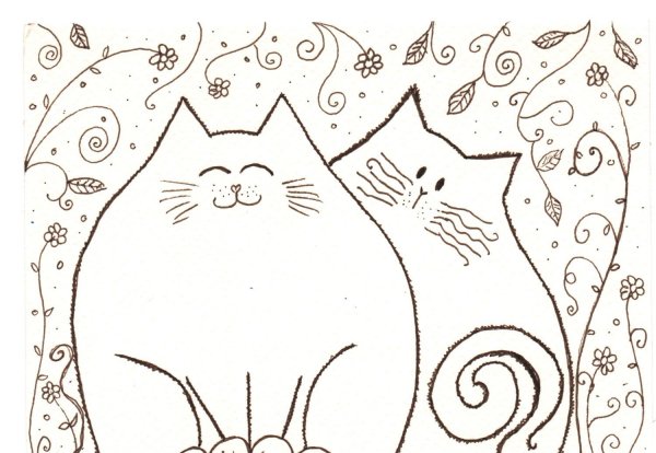 Трафарет для батика кошки