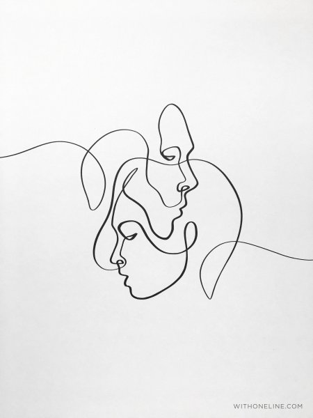 Лицо одной линией