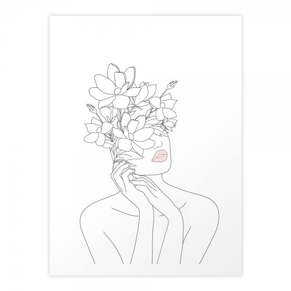 Женщина цветок одной линией