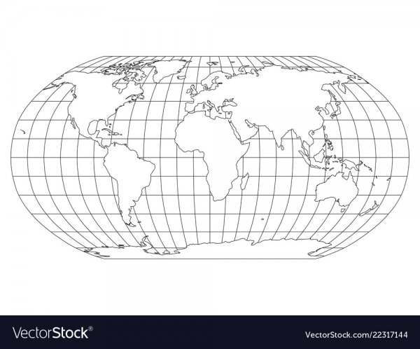 Карта материков черно белая